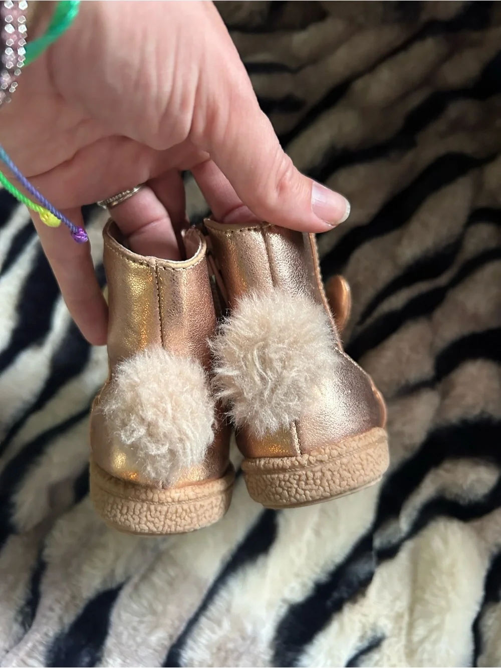 Cat & Jack Rose Gold Bunny Ear Toddler Boots